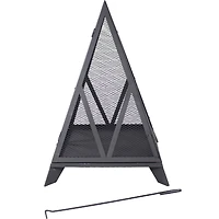 Majestic Pyramid Steel Mesh Fire Pit - Black
