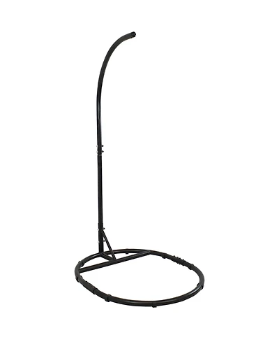 Durable Indoor/Outdoor Egg Chair Stand with Extra-Wide Round Base, Hardware and Powder-Coated Finish - 76" H - Black