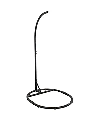 Durable Indoor/Outdoor Egg Chair Stand with Extra-Wide Round Base, Hardware and Powder-Coated Finish - 76" H - Black