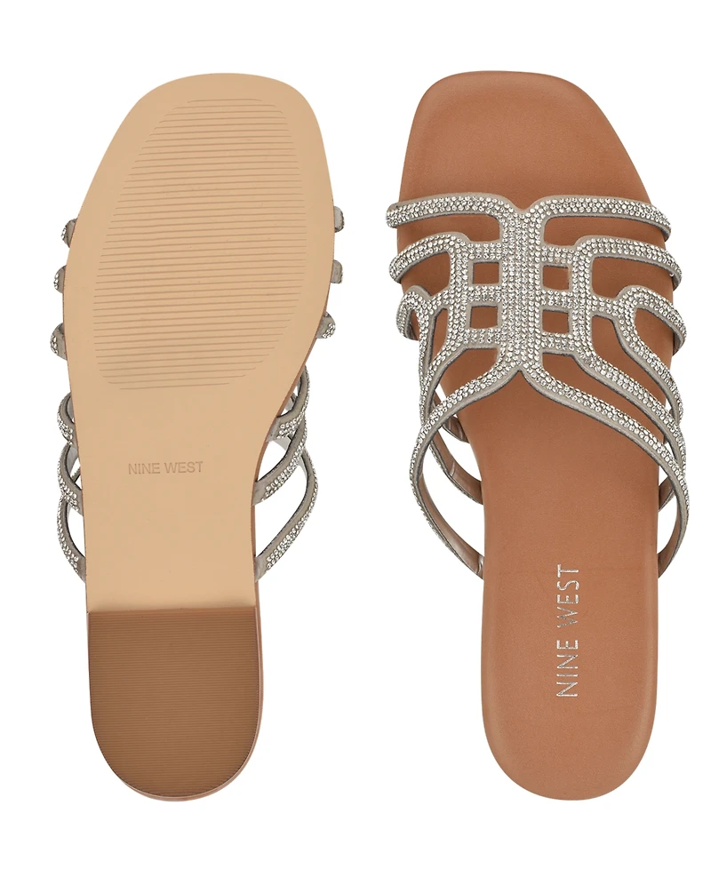 Nine West Women's Timy Embellished Strappy Flat Sandals