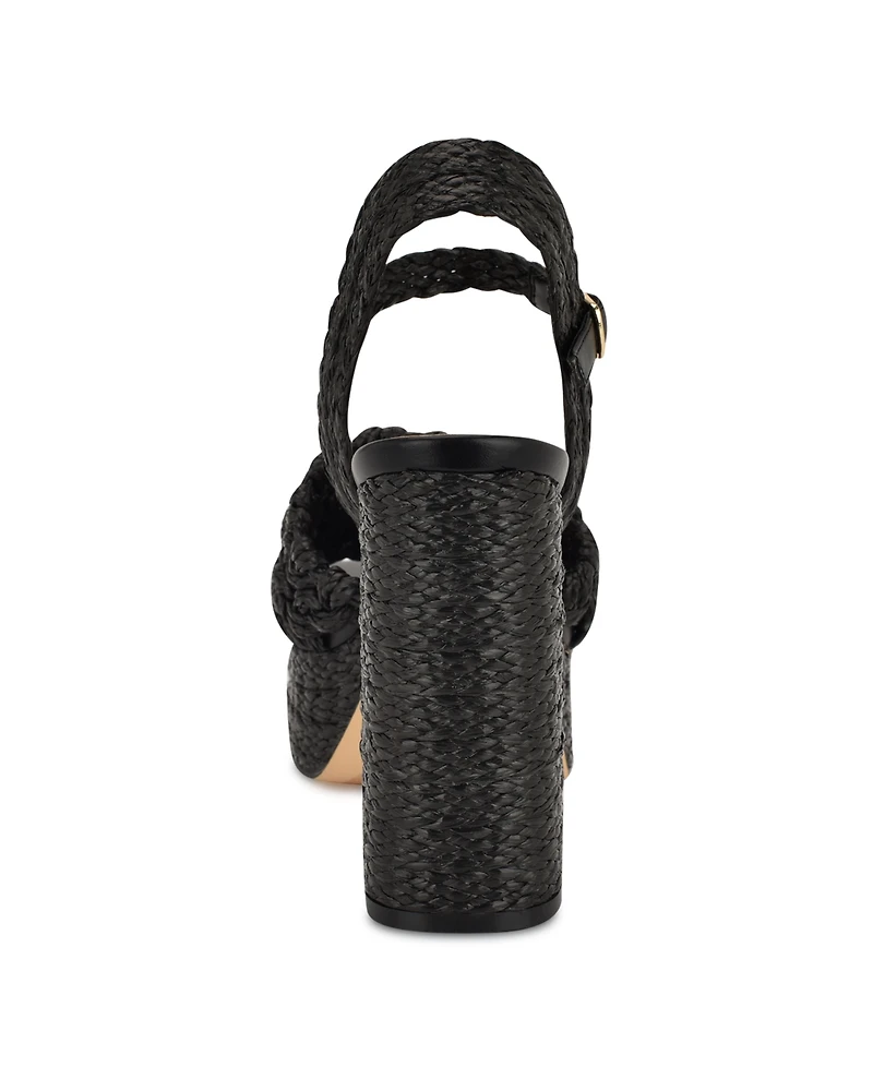 Nine West Women's Vadyn Woven Platform Block Heel Sandals