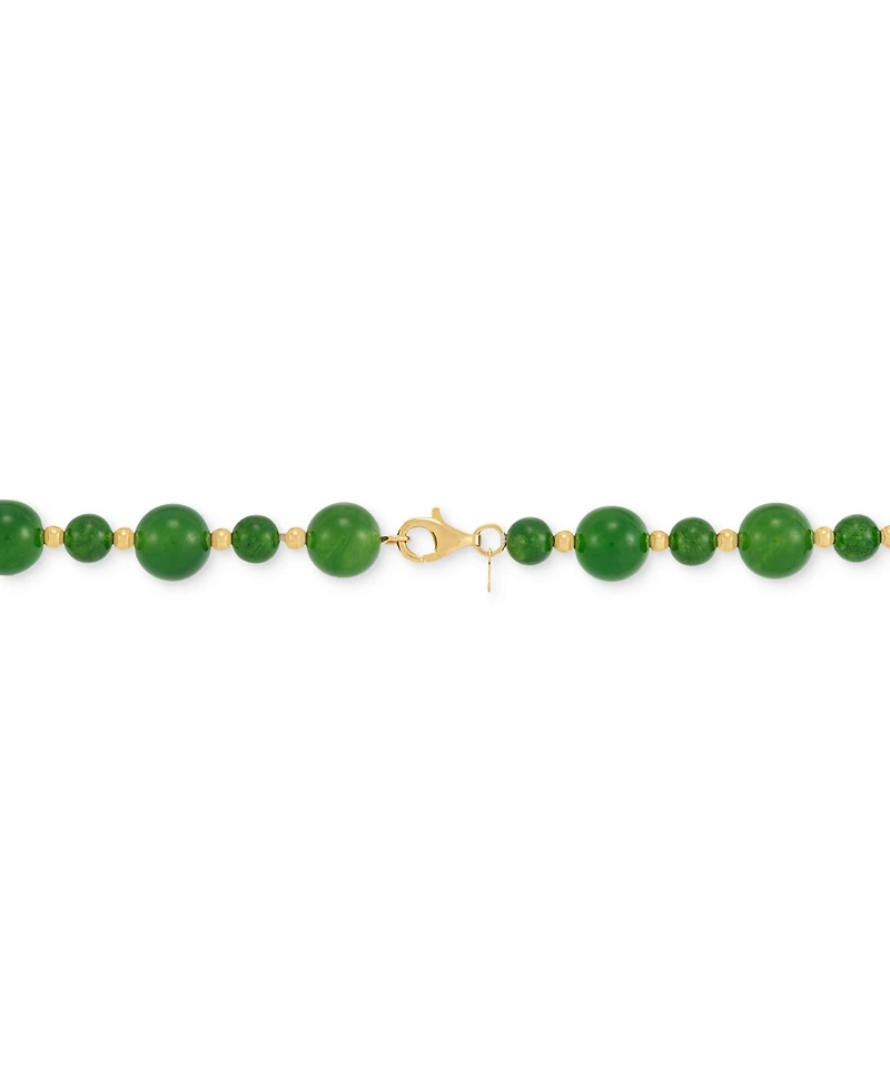 Onyx Beaded Necklace (6mm & 10mm) in 14k Gold Over Sterling Silver, 17"
