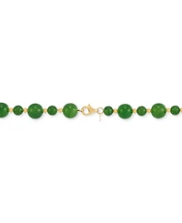 Onyx Beaded Necklace (6mm & 10mm) in 14k Gold Over Sterling Silver, 17"