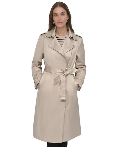 Dkny Women's Belted Asymmetric-Zip Trench Coat