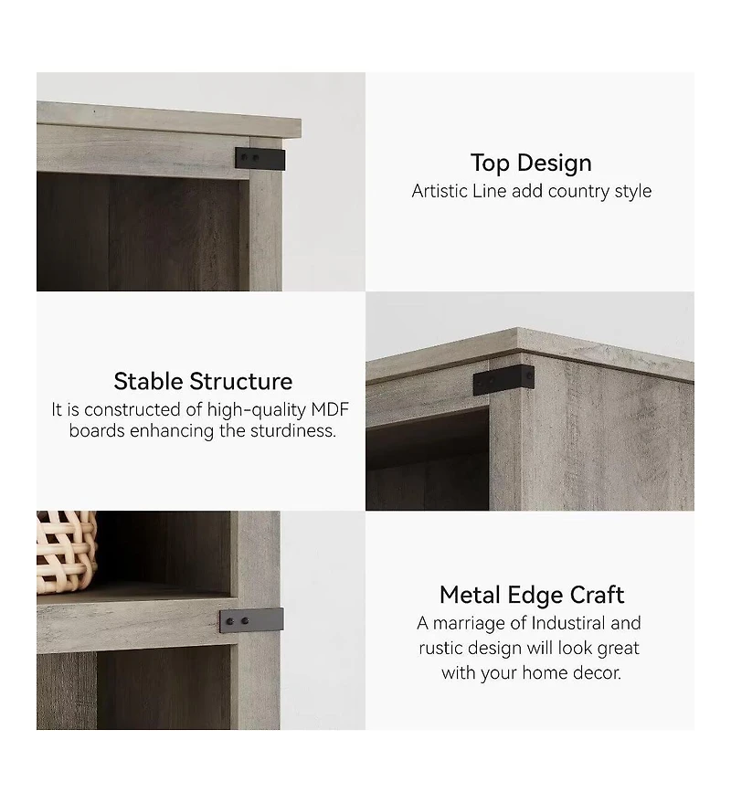 gaomon Farmhouse Book Shelf with Storage