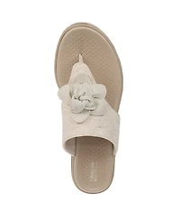 LifeStride Women's Bloom Washable Thong Slip On Wedge Sandals