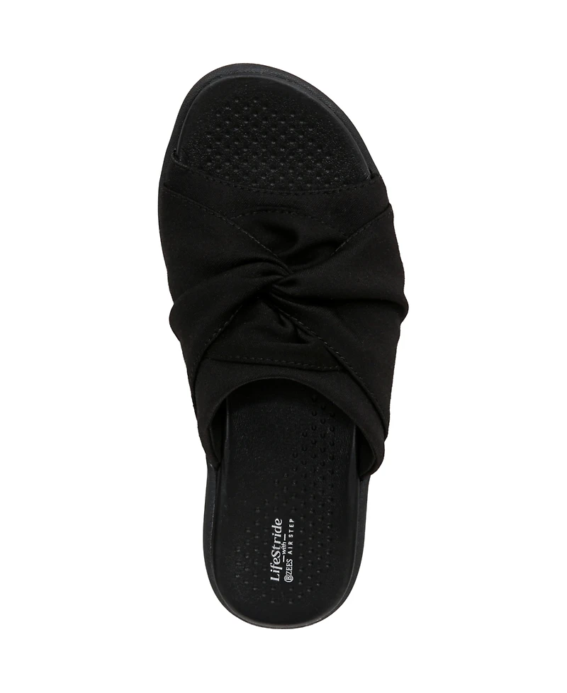 LifeStride Women's Cherish Washable Peep Toe Slide Sandals