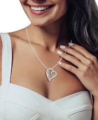 Diamond Heart Pendant Necklace (1/2 ct. t.w.) in 10k White Gold