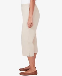 Alfred Dunner Women's Classic Twill Denim Split Hem Capri Jeans