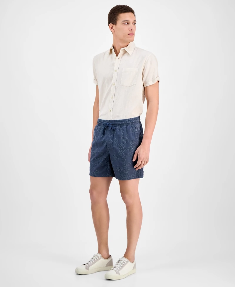 Sun + Stone Men's Floral Drawstring 6" Shorts, Exclusively at Macy's