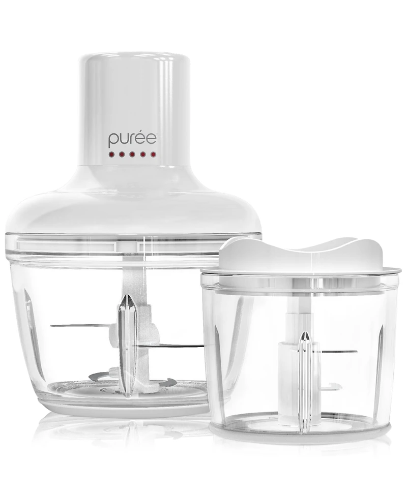 Tzumi Puree 8.5-Cup Food Processor with Stainless Steel Blades, White