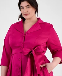 Alex Evenings Plus Size Notched Collar 3/4-Sleeve Shirtdress
