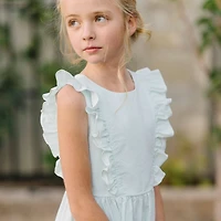 Hope & Henry Toddler Girls Seersucker Flutter Sleeve Open Back Dress