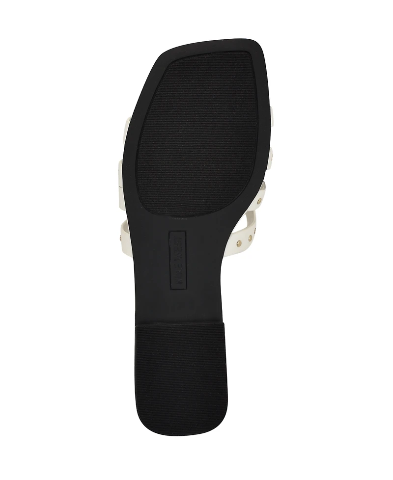 Nine West Women's Mckinna Square Toe Flat Sandals