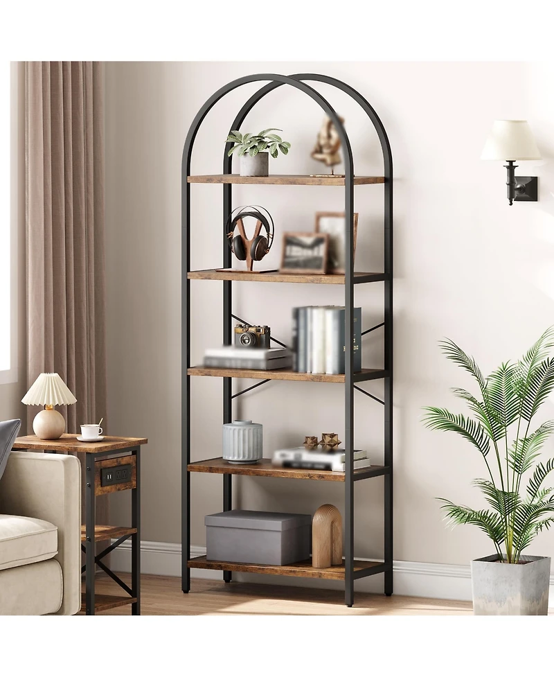 gaomon Arched Bookshelf, 5-Tier Open Bookshelf