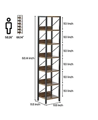 gaomon Narrow Bookshelf 6 Tier Tall Bookcase
