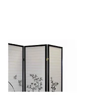 Slickblue Wood and Paper 4-Panel Room Divider for Stylish and Functional Space Separation