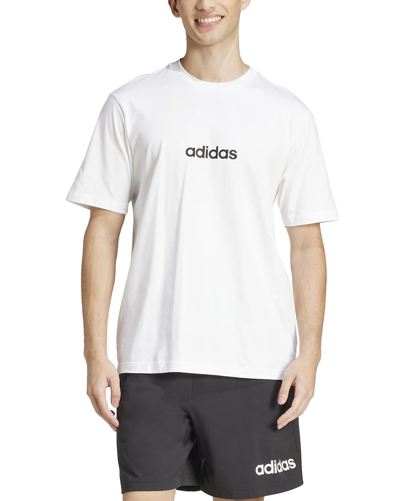 adidas Men's Essentials Regular-Fit Linear Logo Graphic T-Shirt