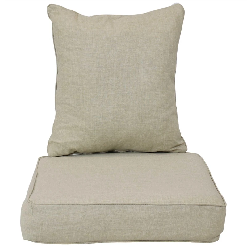 Indoor/Outdoor Olefin Replacement Deep Back and Seat Cushion Set for Patio Chair - 2pc