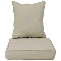 Indoor/Outdoor Olefin Replacement Deep Back and Seat Cushion Set for Patio Chair - 2pc