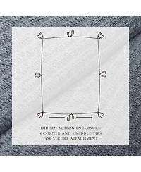 Linery & Co. 100% Cotton Reversible Honeycomb Waffle / Percale Duvet Cover Set