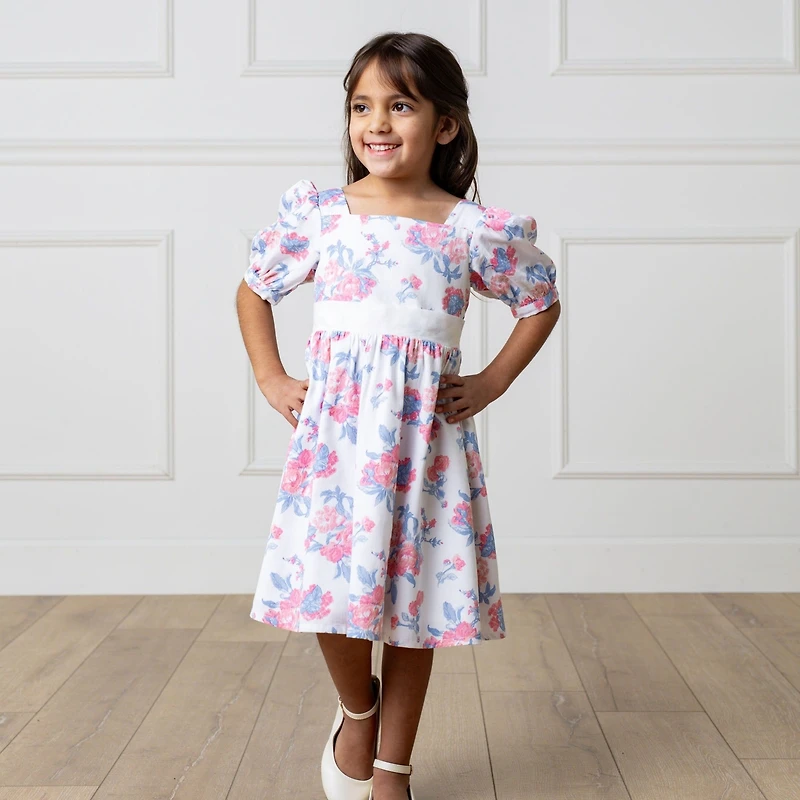 Hope & Henry Toddler Girls Heirloom Short Sleeve Puff Party Dress