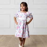 Hope & Henry Toddler Girls Heirloom Short Sleeve Puff Party Dress