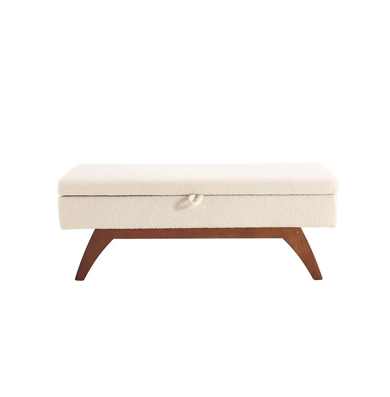 Teddy Storage Bench, Bed End Stool with Hidden Solid Wood Legs-The Pop Home