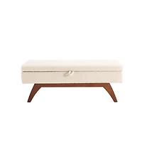 Teddy Storage Bench, Bed End Stool with Hidden Solid Wood Legs-The Pop Home