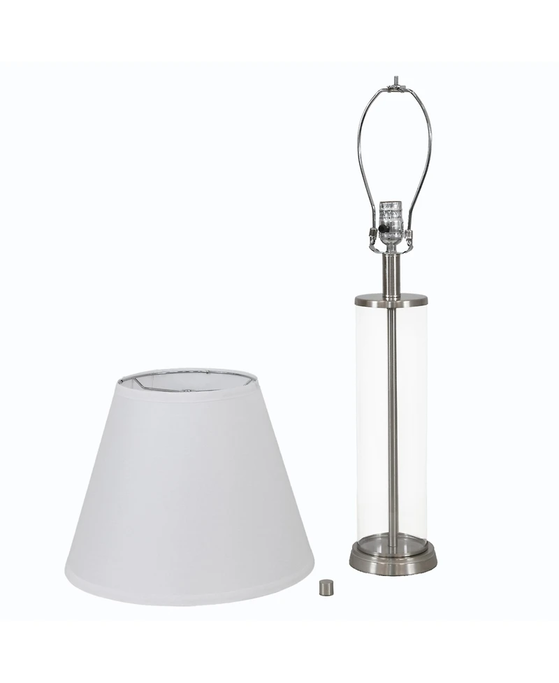 27.75" H Glass Cylinder Table Lamp Set of 2 with Shade