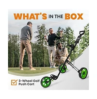 Jovial 3-Wheel Golf Push Cart with Deluxe Scorecard Holder