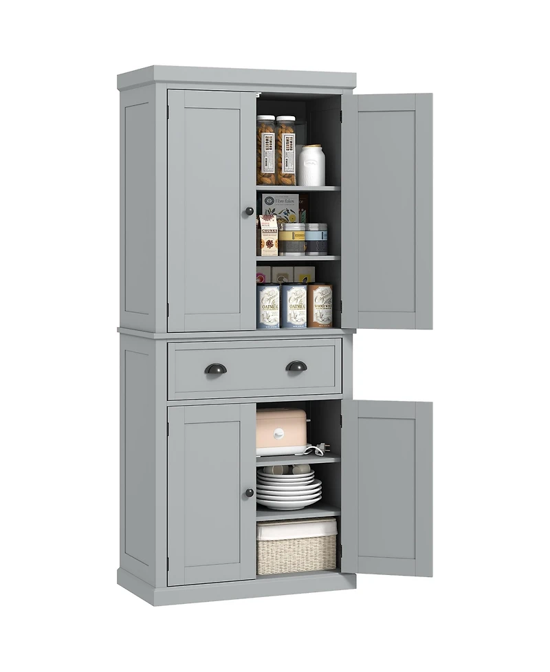 Homcom 72.5" Kitchen Pantry Cabinet with 4 Doors, Drawer