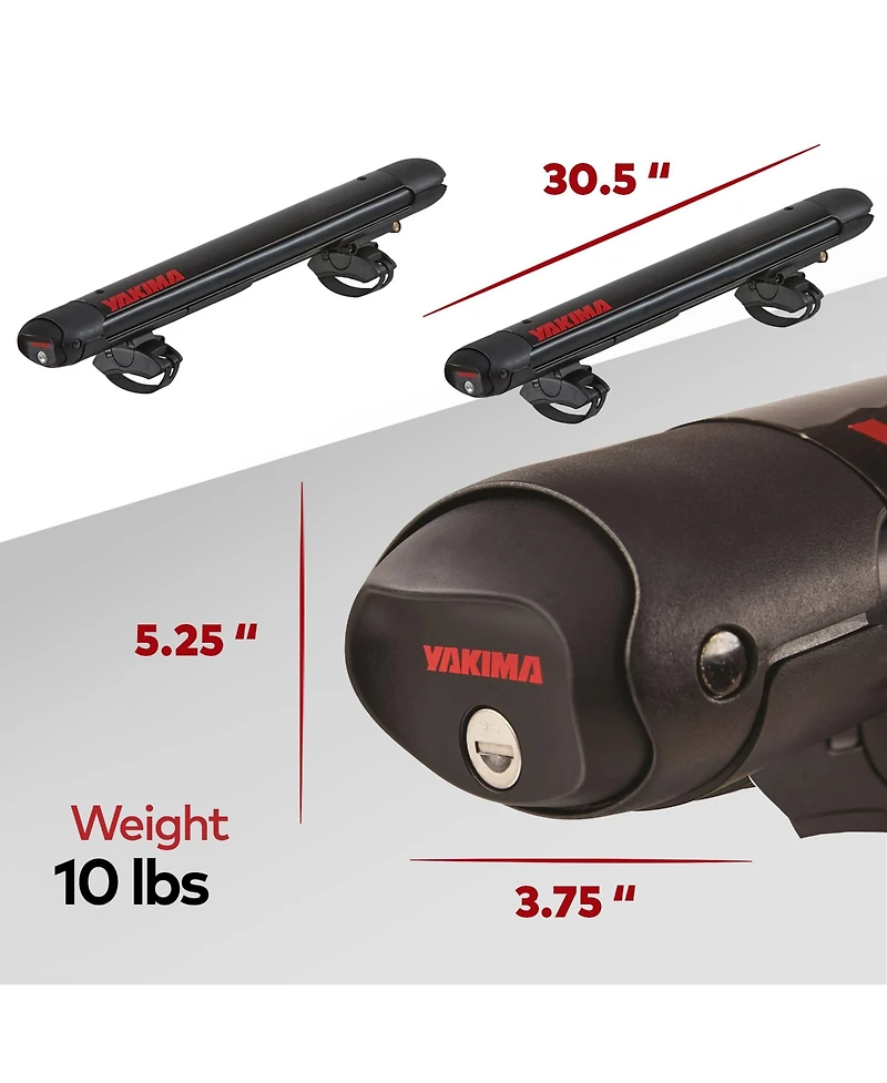 Yakima FatCat Evo 4 Skis or 2 Snowboards Mount Roof Rack, Fits T-Slot Crossbars