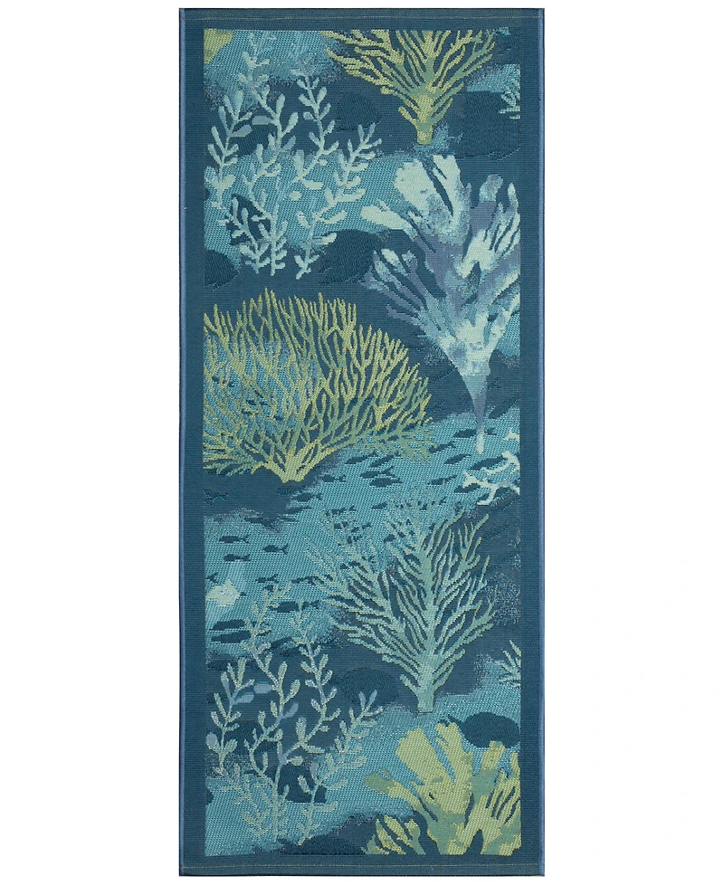 Liora Manne' Esencia Coral Garden 1'11"x4'11" Runner Area Rug