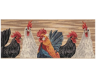 Liora Manne' Esencia Three Roosters 1'11"x4'11" Runner Area Rug