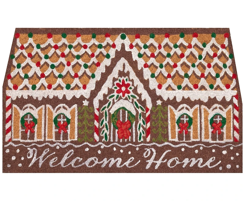 Liora Manne' Natura Gingerbread House Welcome 1'6"x2'6" Area Rug