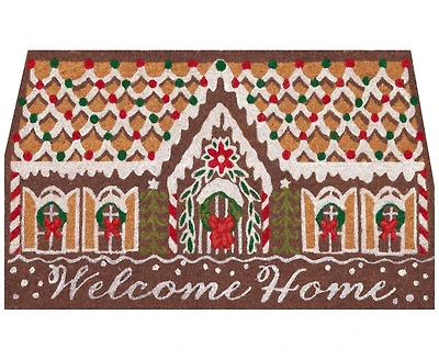 Liora Manne' Natura Gingerbread House Welcome 1'6"x2'6" Area Rug