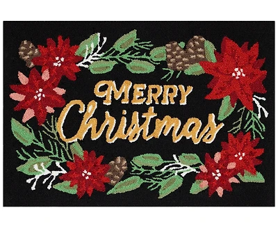 Liora Manne' Frontporch Merry Christmas 2'6"x4' Area Rug