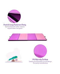 Gymax Folding Panel Gym Fitness Exercise Gymnastics Mat 4' x 10' x 2''