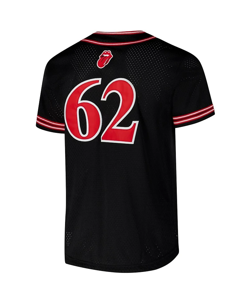 Lids Men's Black Rolling Stones Baseball Fashion Jersey