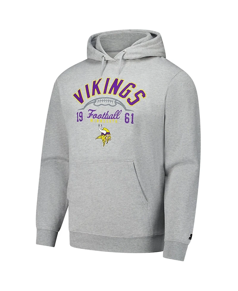 Starter Men's Heather Gray Minnesota Vikings Pullover Hoodie