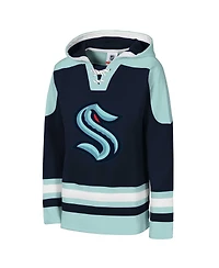 Outerstuff Big Boys and Girls Deep Sea Blue Seattle Kraken Must Have Home V-Neck Pullover Hoodie