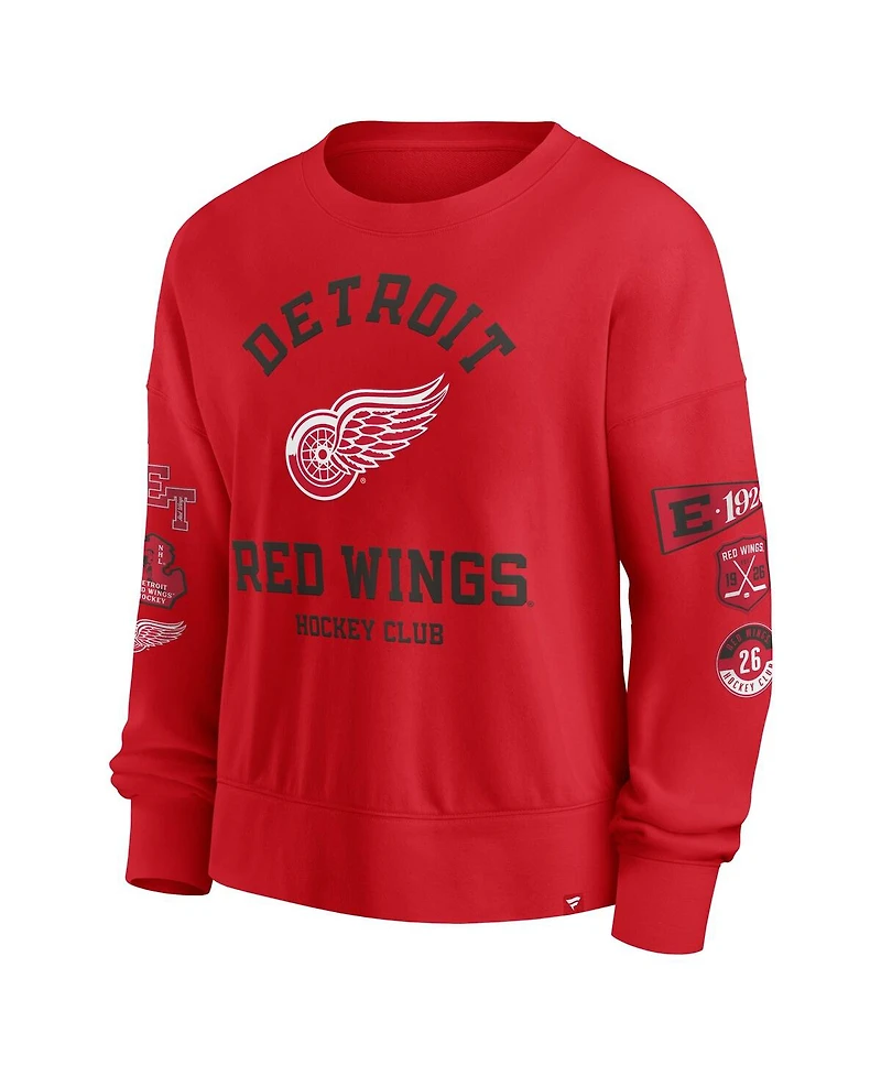 Fanatics Women's Red Detroit Wings Go Team Pullover Sweatshirt