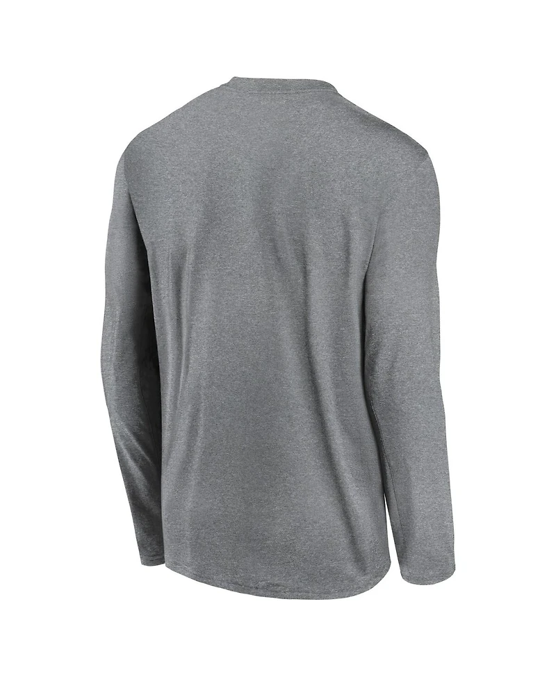 Nike Men's Heather Gray Clemson Tigers Primary Stack Legend Long Sleeve T-Shirt