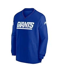 Nike Men's Royal New York Giants 2024 Sideline Throwback Logo Long-Sleeve V-Neck Windshirt