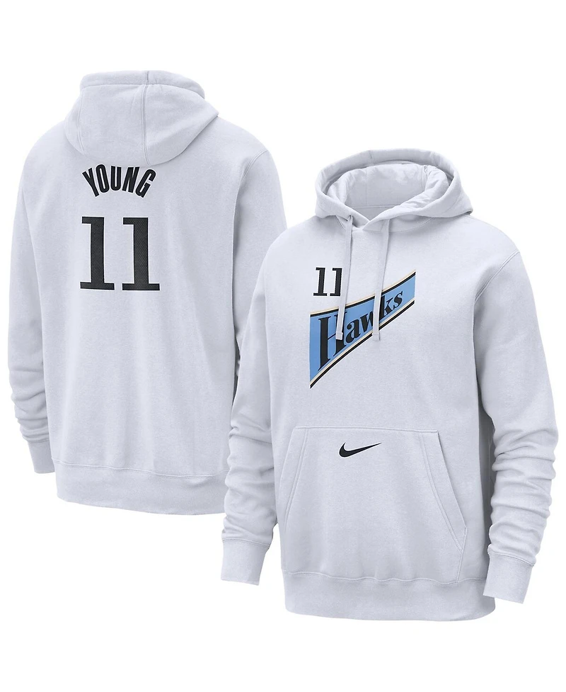 Nike Men's Trae Young White Atlanta Hawks 2024/25 Name Number Pullover Hoodie