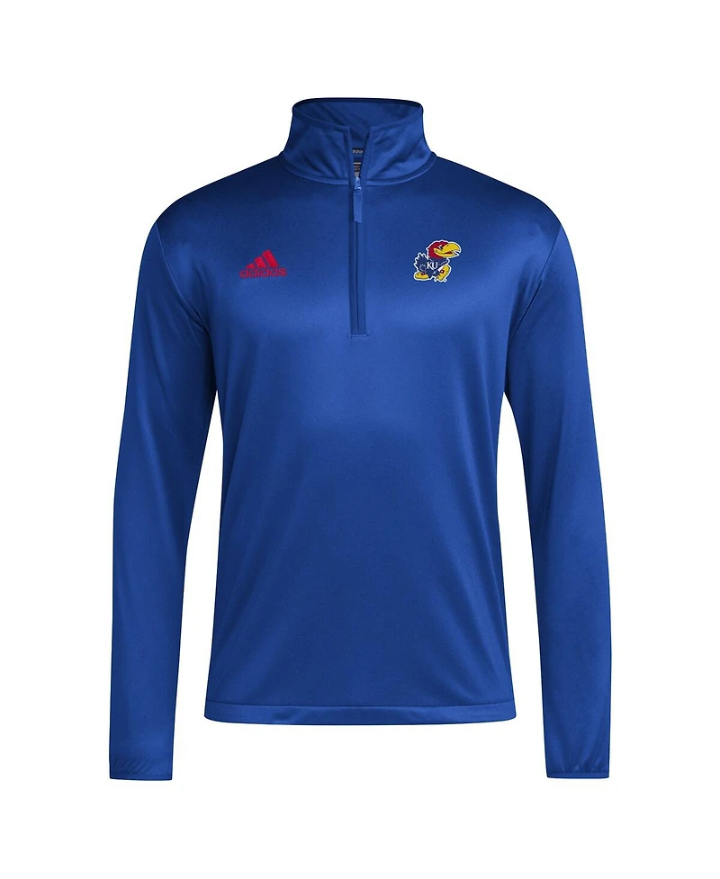 Adidas Men's Royal Kansas Jayhawks 2024 Coaches Sideline Quarter-Zip Top