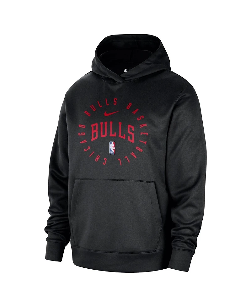 Nike Men's Black Chicago Bulls 2024/25 Spotlight On-Court Practice Performance Pullover Hoodie
