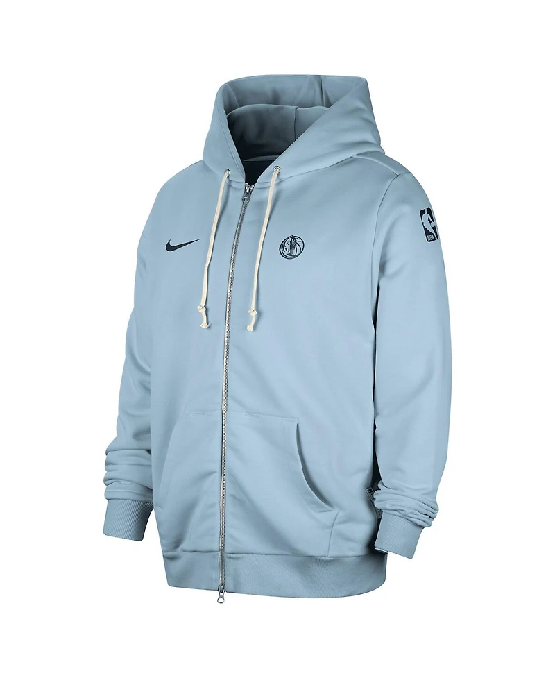 Nike Men's Light Blue Dallas Mavericks Authentic Standard Issue Full-Zip Hoodie Jacket