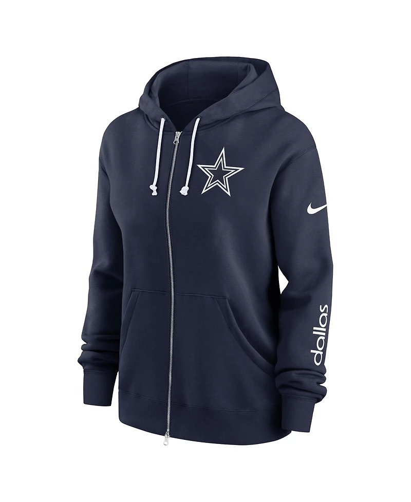 Nike Women's Navy Dallas Cowboys Plus Phoenix Full-Zip Hoodie